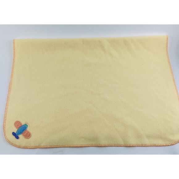 Baby Blanket Airplane Yellow Fleece Applique Vintage Lovey Orange Blue Purple 40 - Picture 2 of 5